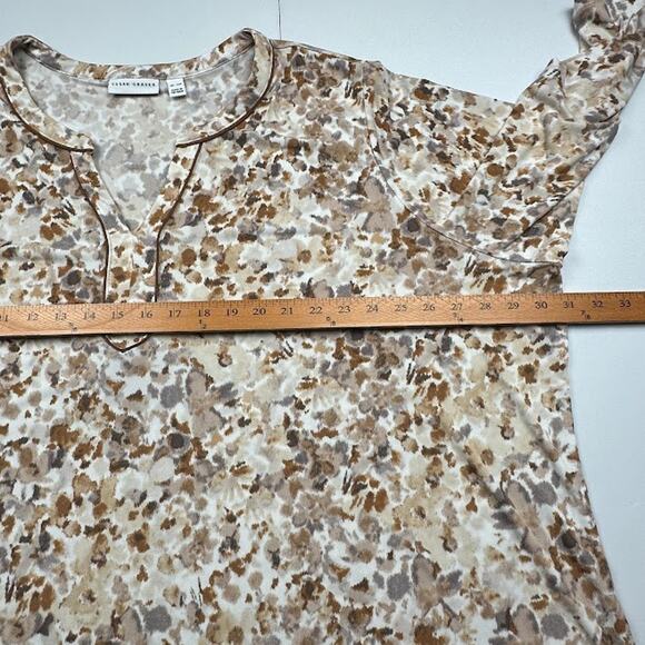 Susan Graver Top Womens 4X Brown Stretch Comfort V Neck Liquid Knit Office Tunic - Picture 7 of 10